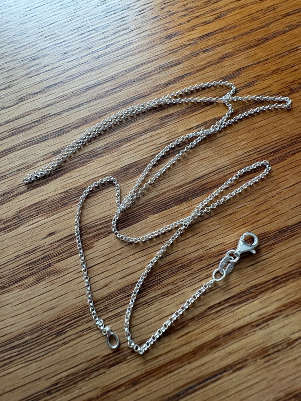 22 x 1.5mm Sterling Silver Rolo Chain, Marked .925 ITALY, 2.53 grams, Excellent - Picture 2 of 2